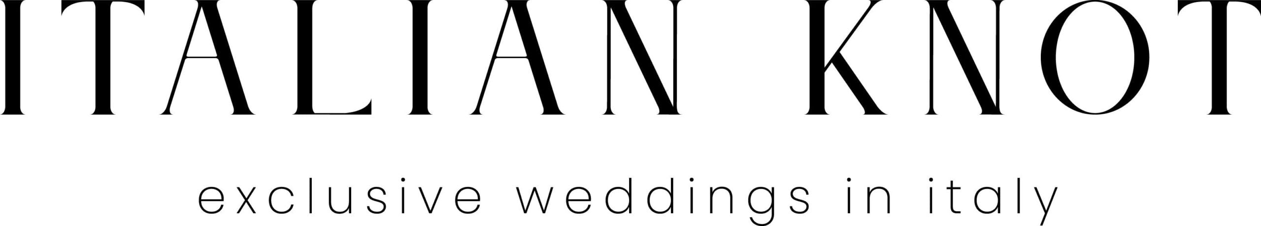 Italian Knot logo with tagline "exclusive weddings in italy